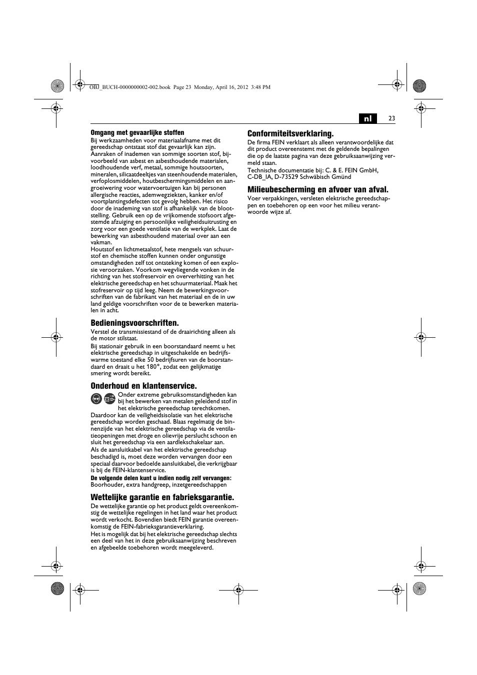 Fein BOP 13-2 User Manual | Page 23 / 110