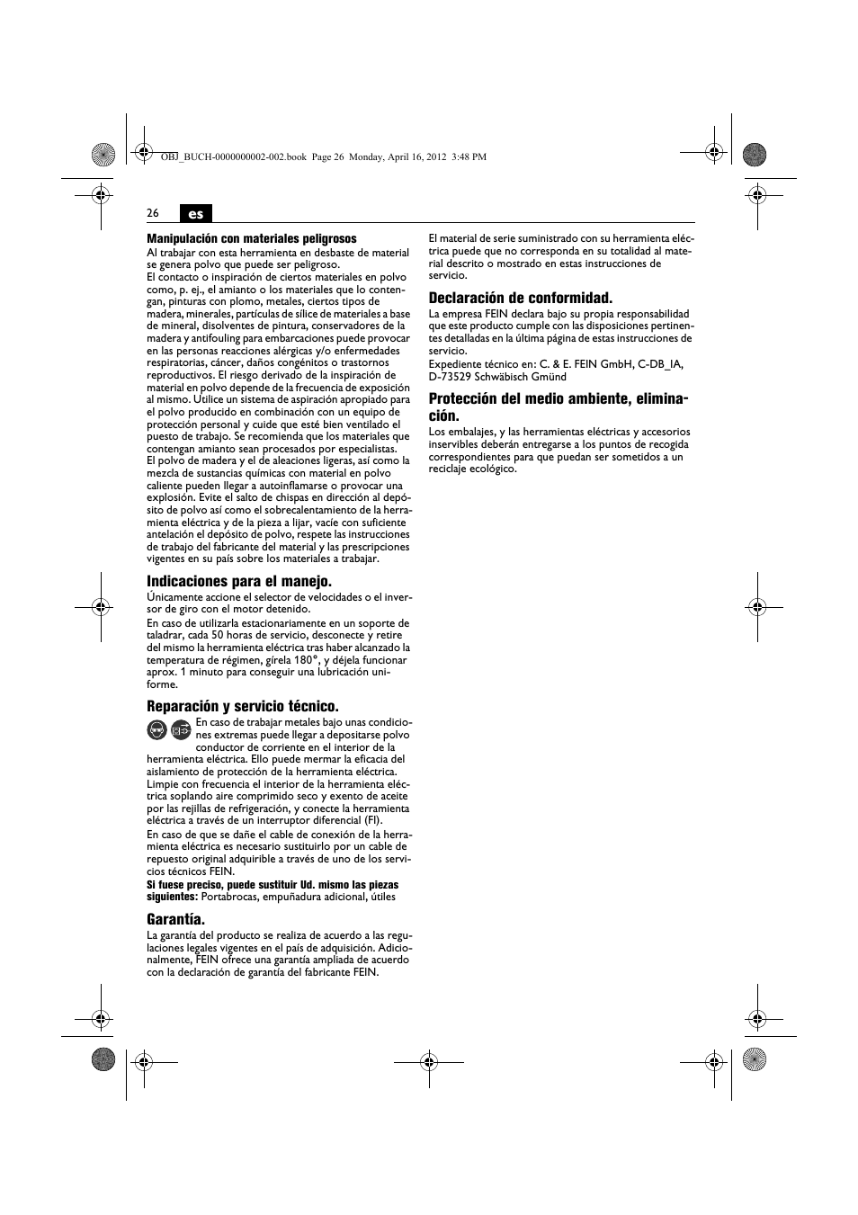 Fein BOP 13-2 User Manual | Page 26 / 110