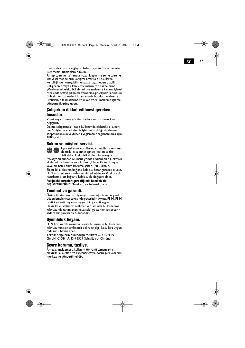 Fein BOP 13-2 User Manual | Page 47 / 110