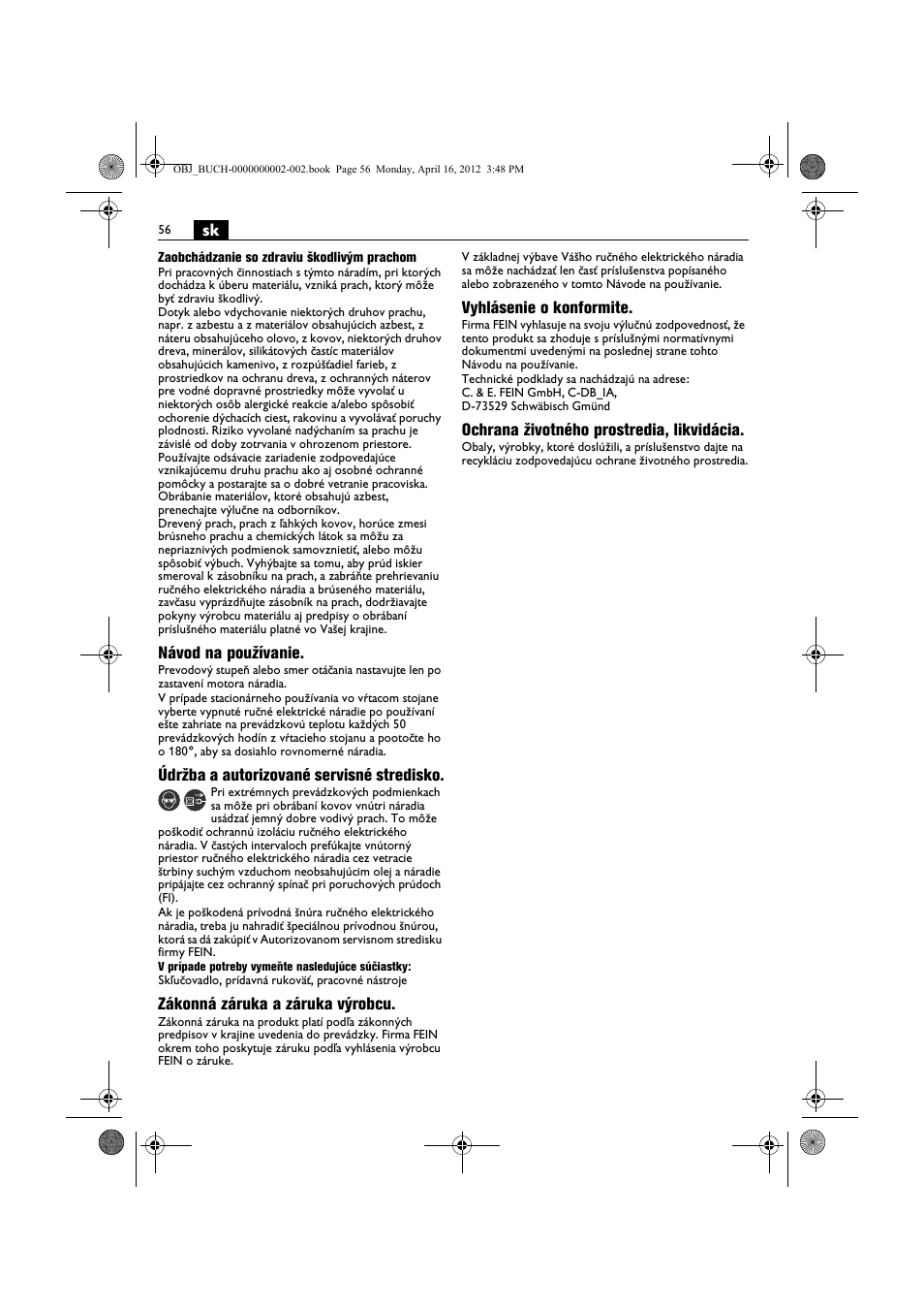 Fein BOP 13-2 User Manual | Page 56 / 110