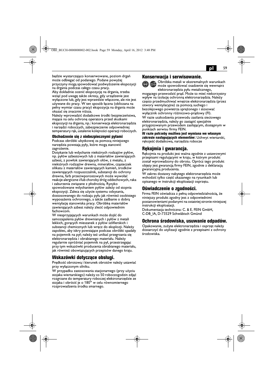 Fein BOP 13-2 User Manual | Page 59 / 110