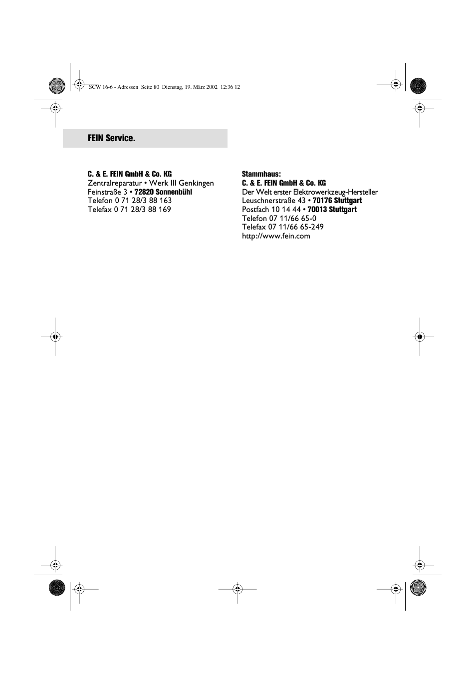 Fein SCW16_6 User Manual | Page 80 / 80