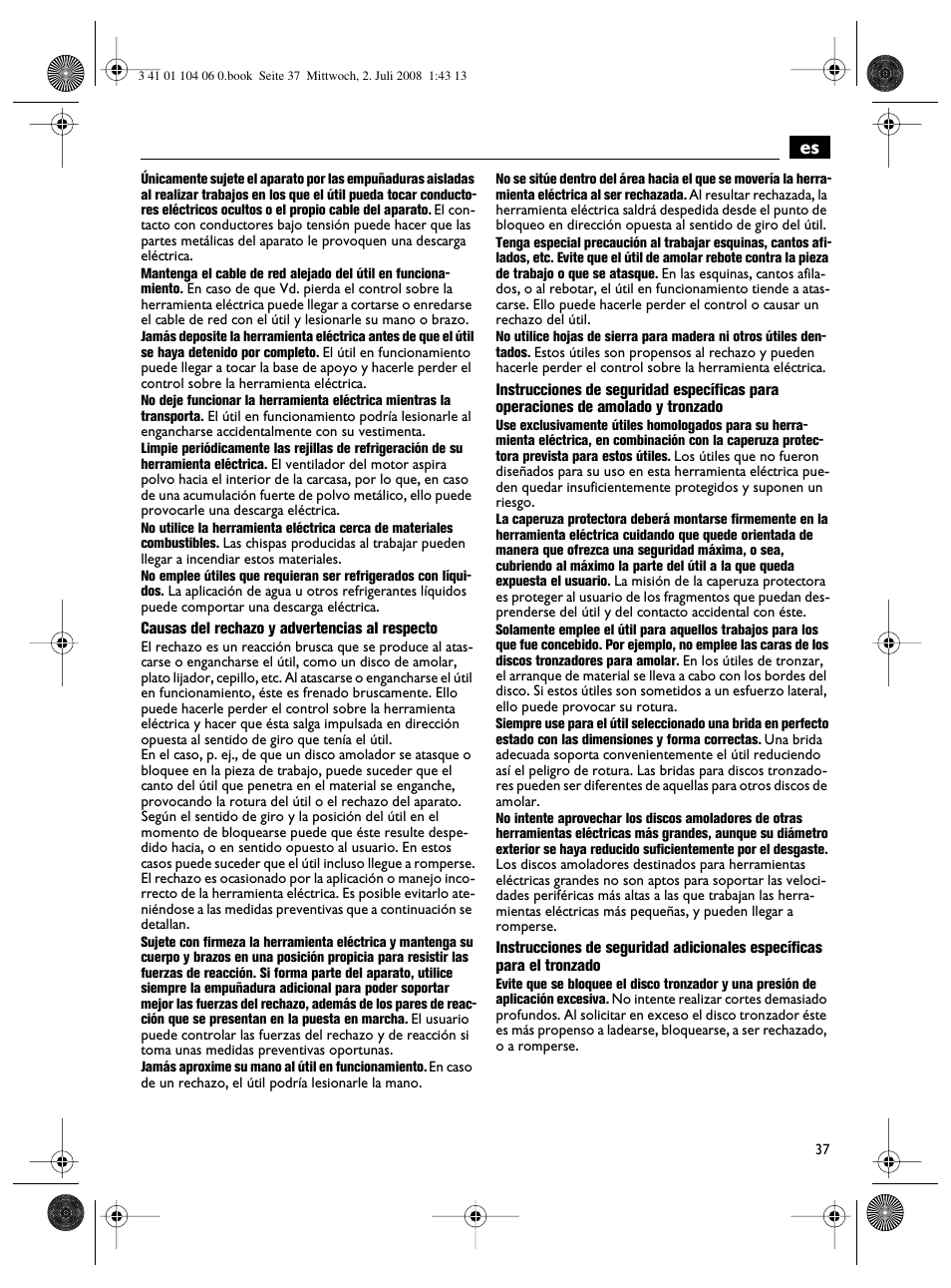 Fein WSB-14-125T User Manual | Page 37 / 99