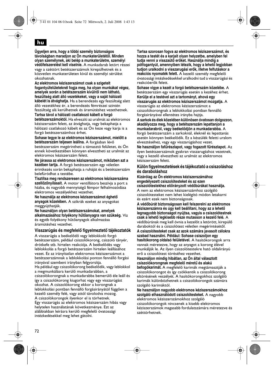 Fein WSB-14-125T User Manual | Page 72 / 99