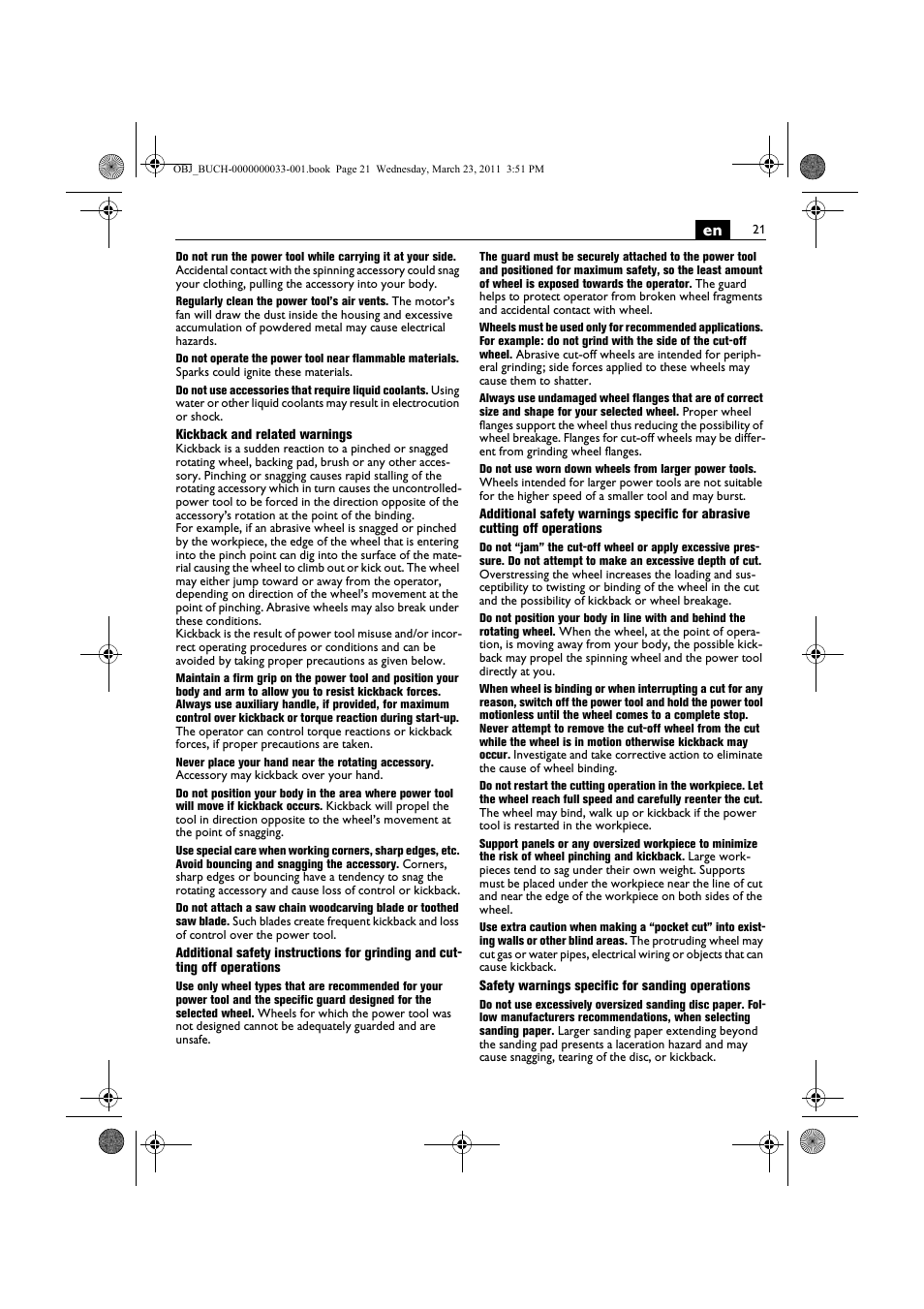 Fein WSG 25-230 User Manual | Page 21 / 191