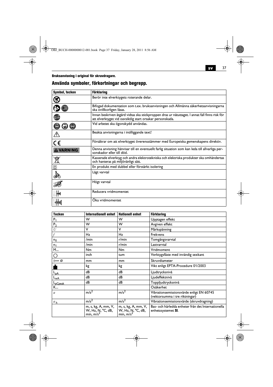 Använda symboler, förkortningar och begrepp | Fein SCS_6.3-19 User Manual | Page 37 / 95