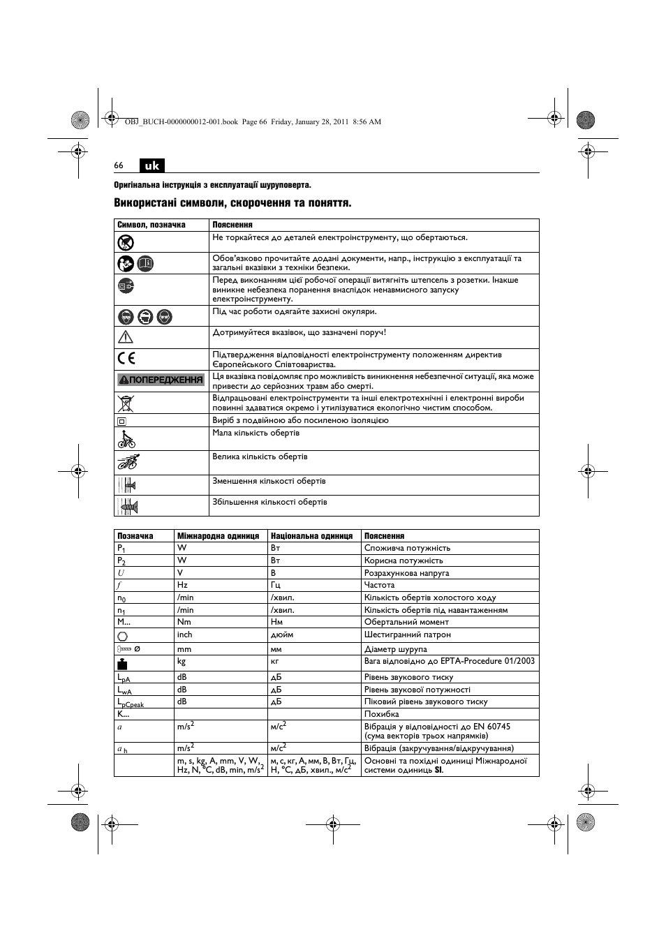 Використані символи, скорочення та поняття | Fein SCS_6.3-19 User Manual | Page 66 / 95