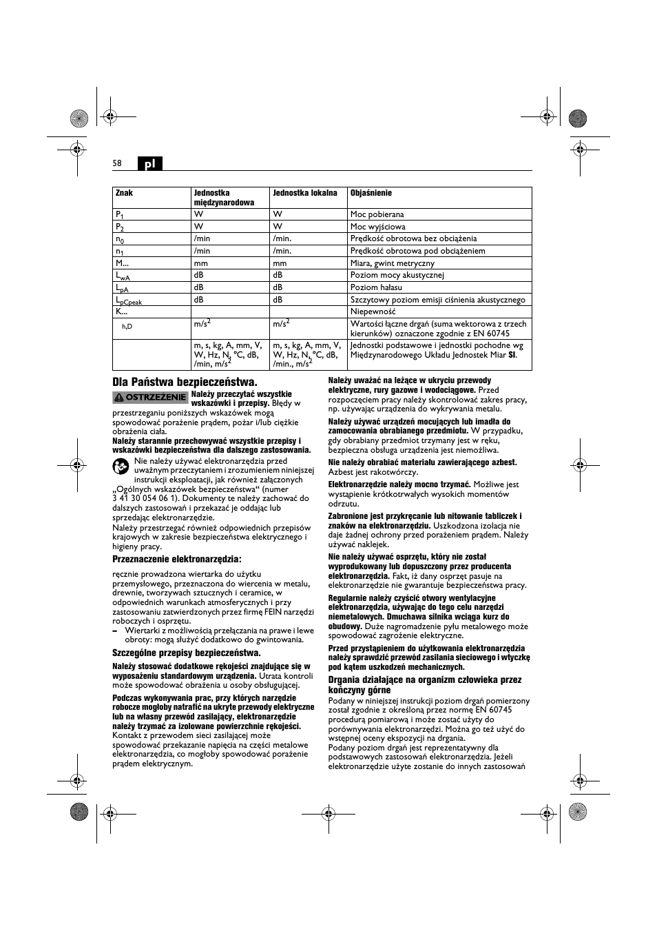 Pl dla państwa bezpieczeństwa | Fein BOP 10-2 User Manual | Page 58 / 110