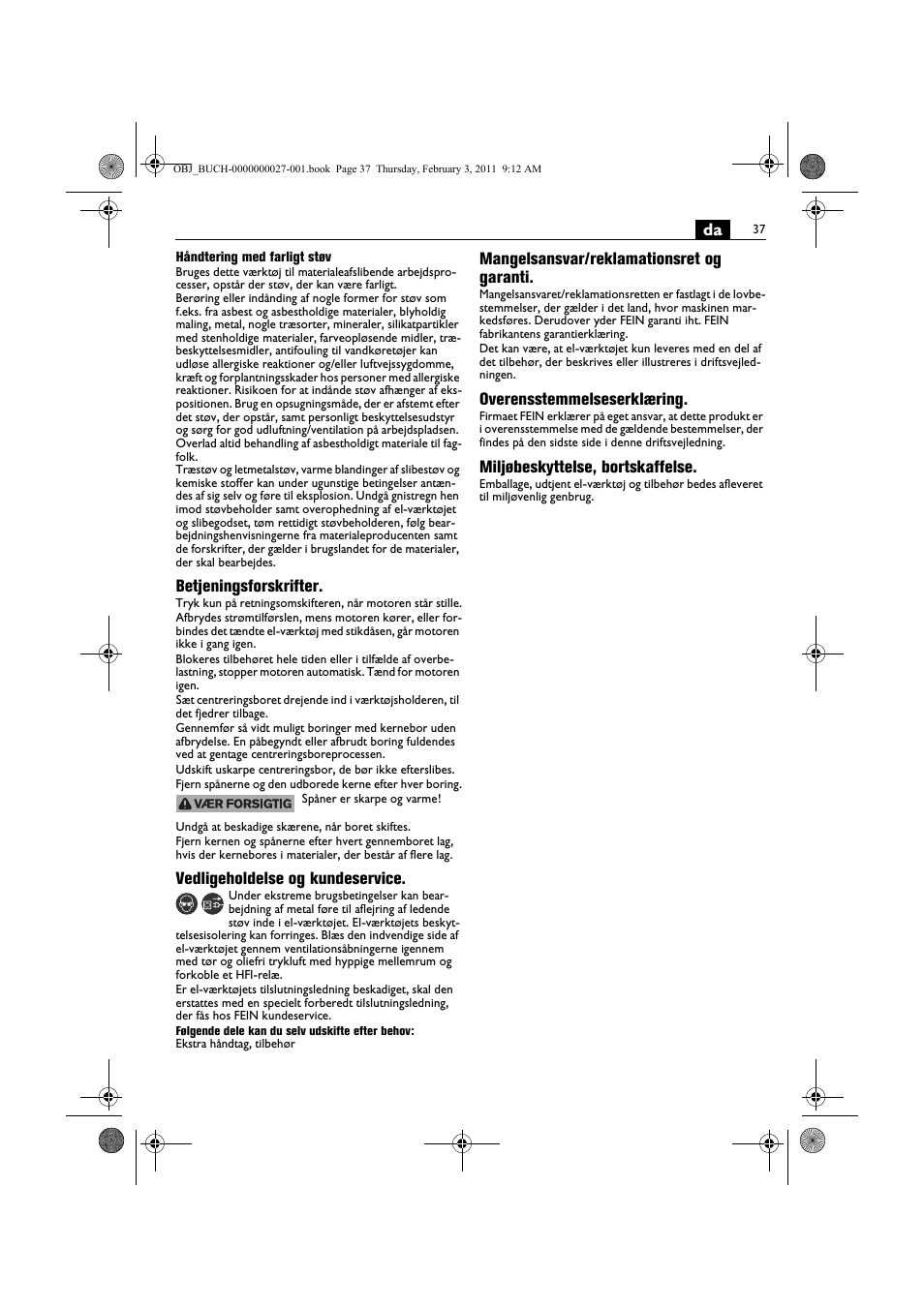 Fein KBH25 User Manual | Page 37 / 117