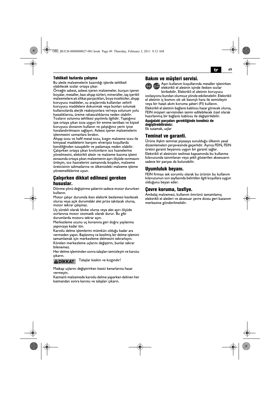Fein KBH25 User Manual | Page 49 / 117