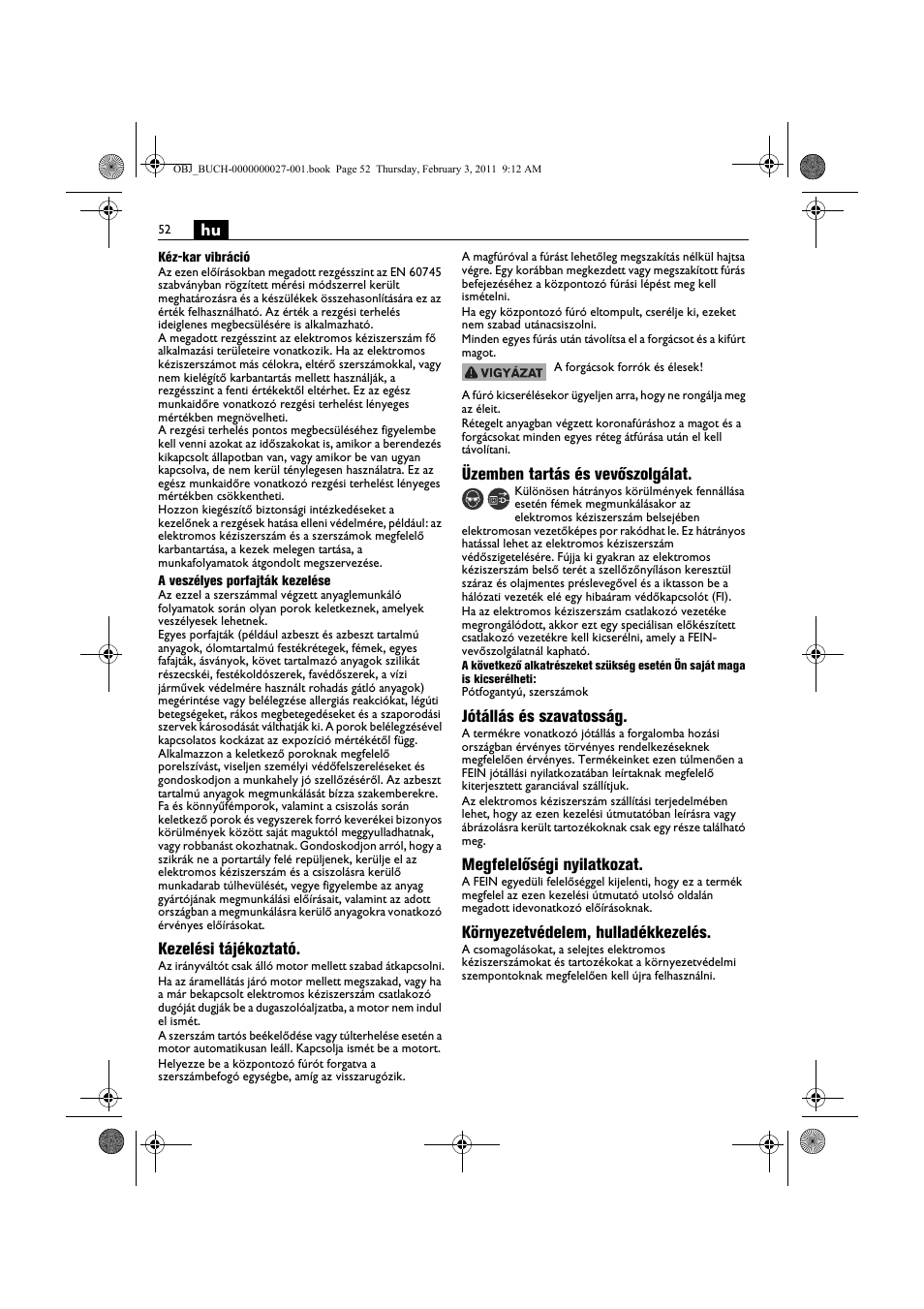 Fein KBH25 User Manual | Page 52 / 117