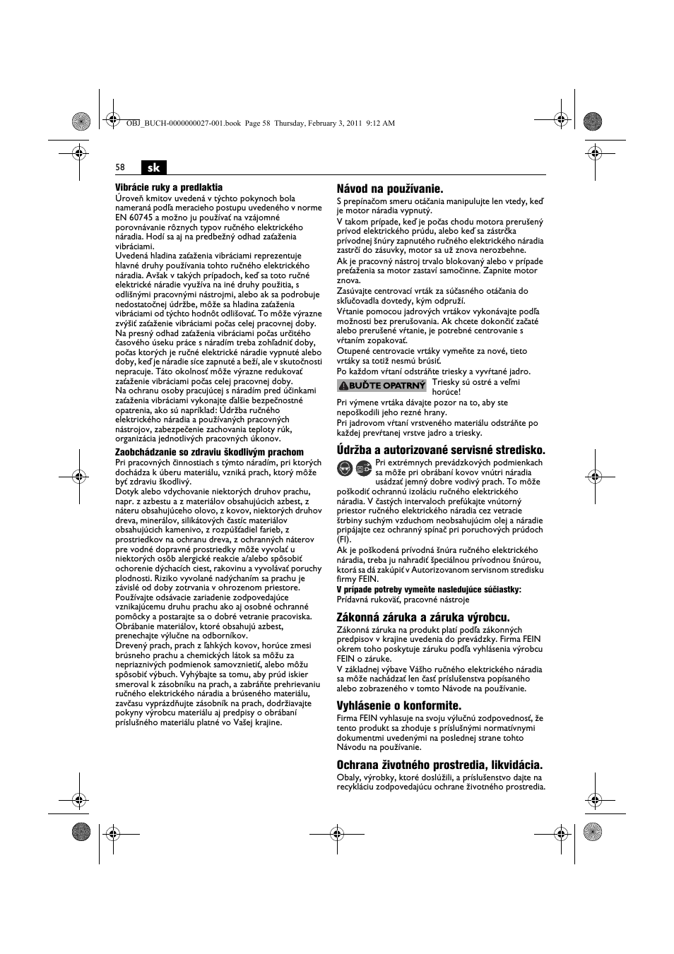 Fein KBH25 User Manual | Page 58 / 117