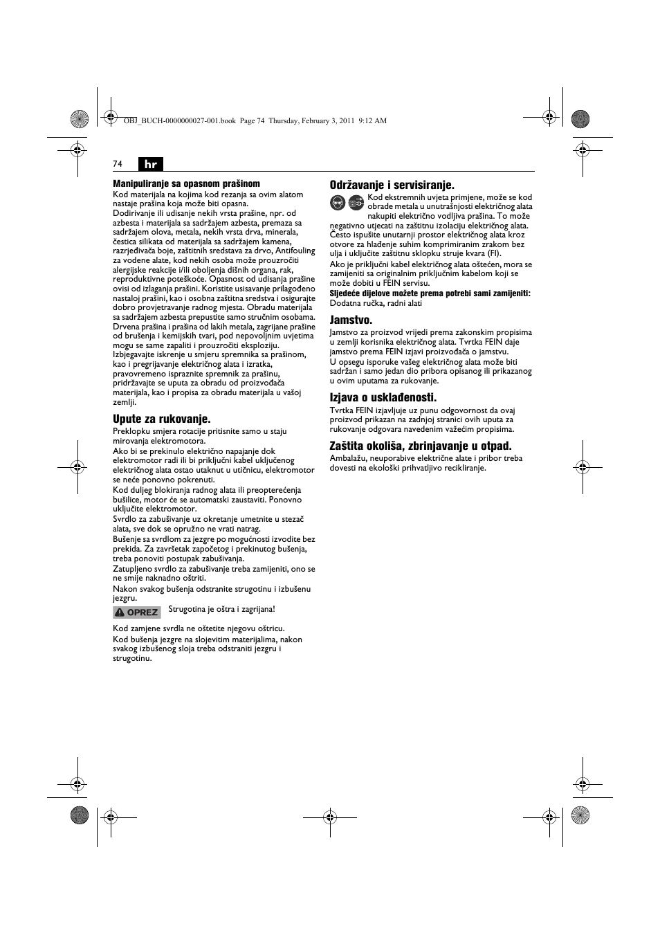 Fein KBH25 User Manual | Page 74 / 117