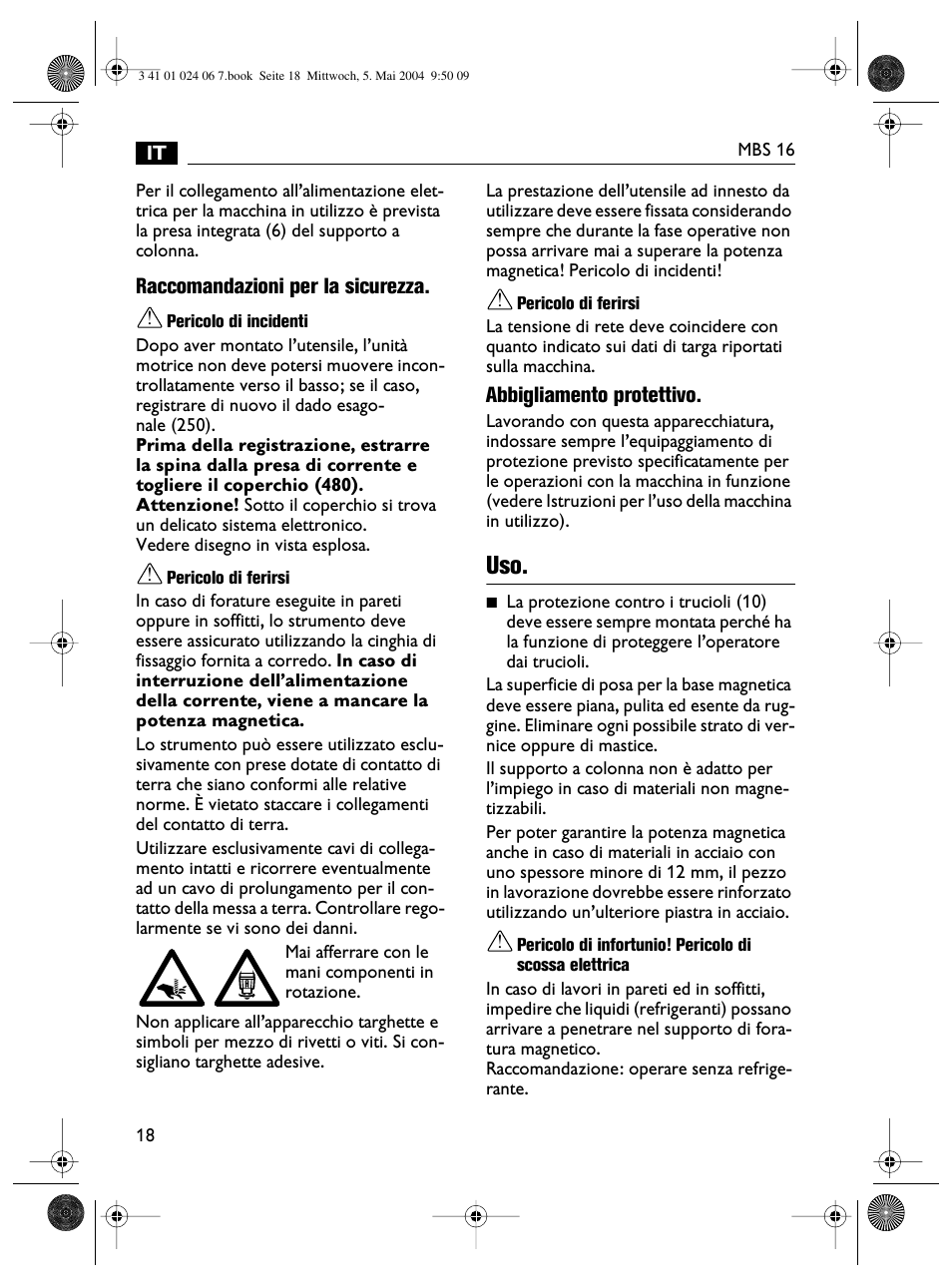 Fein MBS16 User Manual | Page 18 / 78