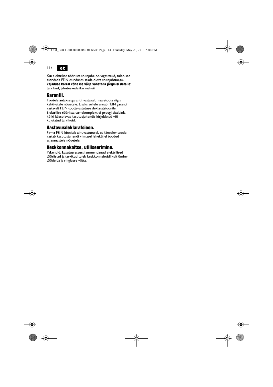 Fein KBM80auto User Manual | Page 114 / 148