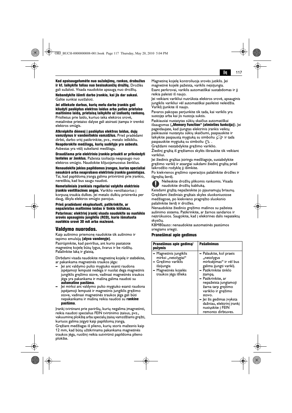 Valdymo nuorodos | Fein KBM80auto User Manual | Page 117 / 148