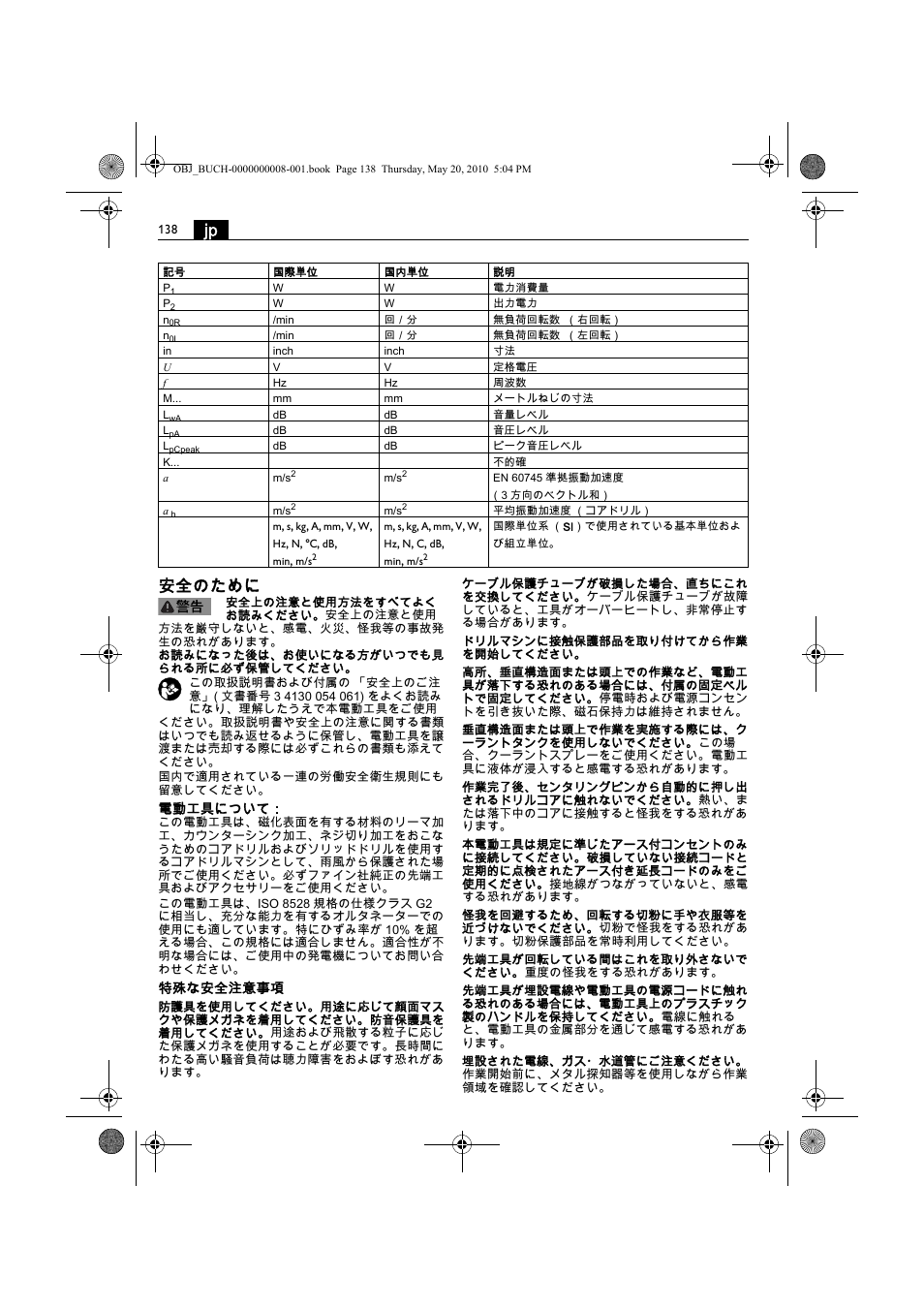 Jp 安全のために | Fein KBM80auto User Manual | Page 138 / 148
