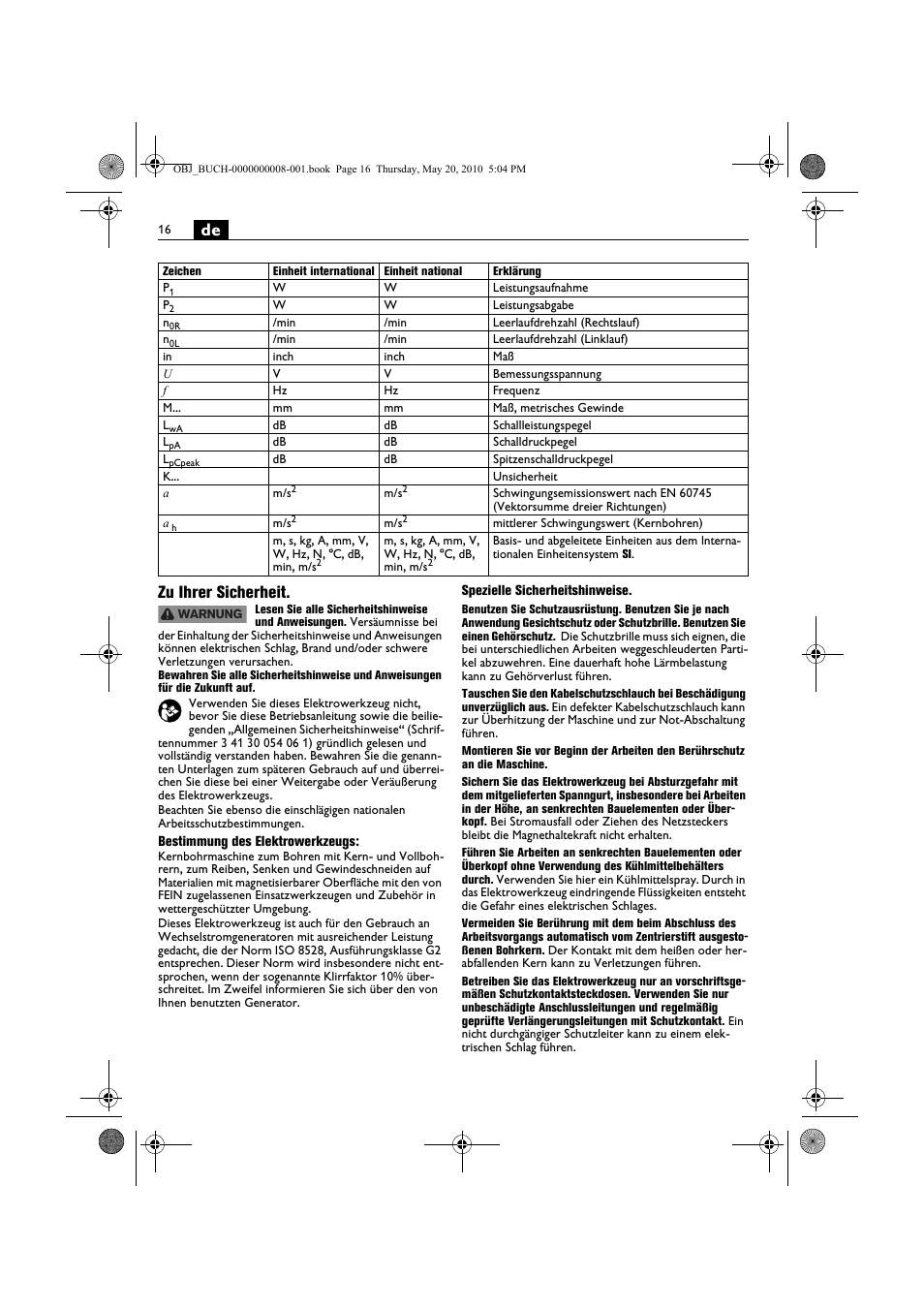 De zu ihrer sicherheit | Fein KBM80auto User Manual | Page 16 / 148