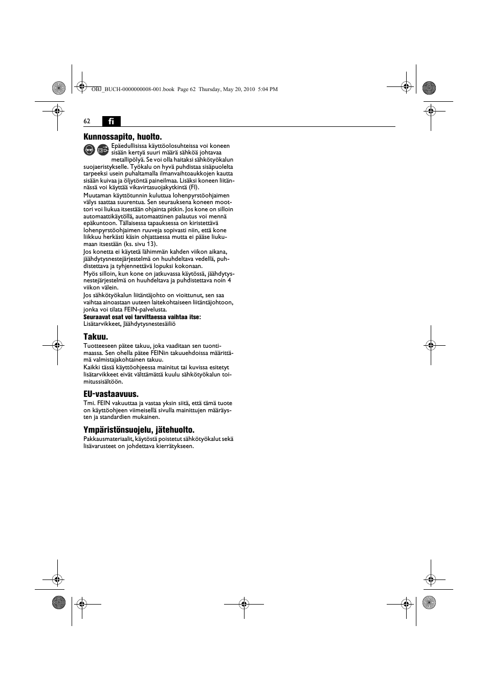 Fein KBM80auto User Manual | Page 62 / 148