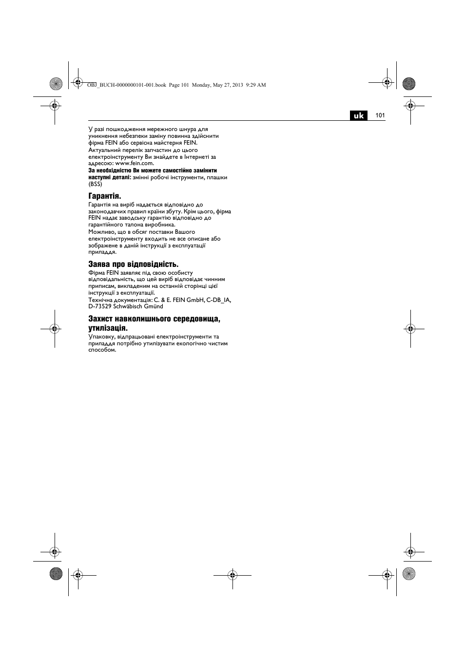 Fein BSS 2.0E User Manual | Page 101 / 138