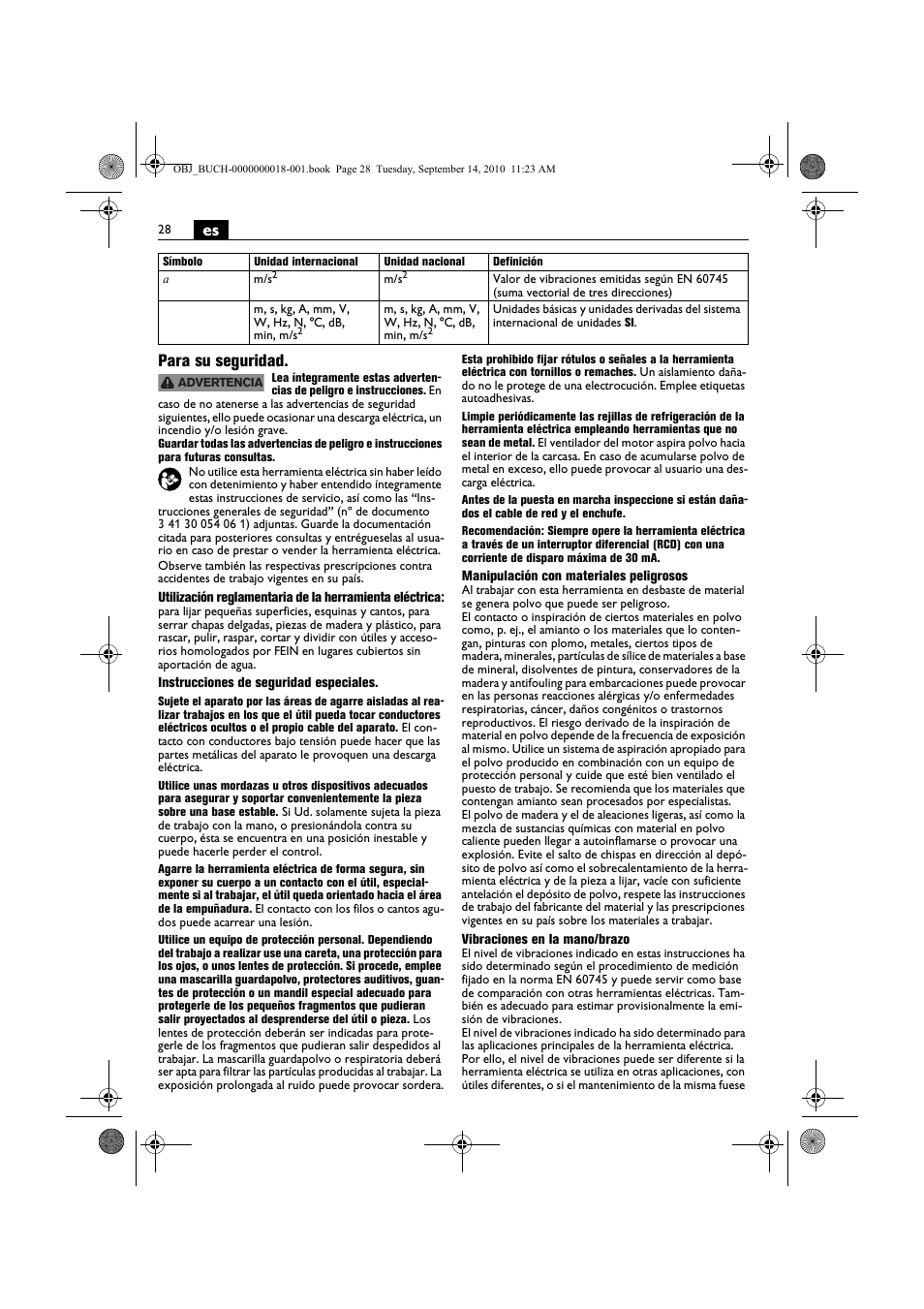 Es para su seguridad | Fein MultiMaster Top Extra User Manual | Page 28 / 120