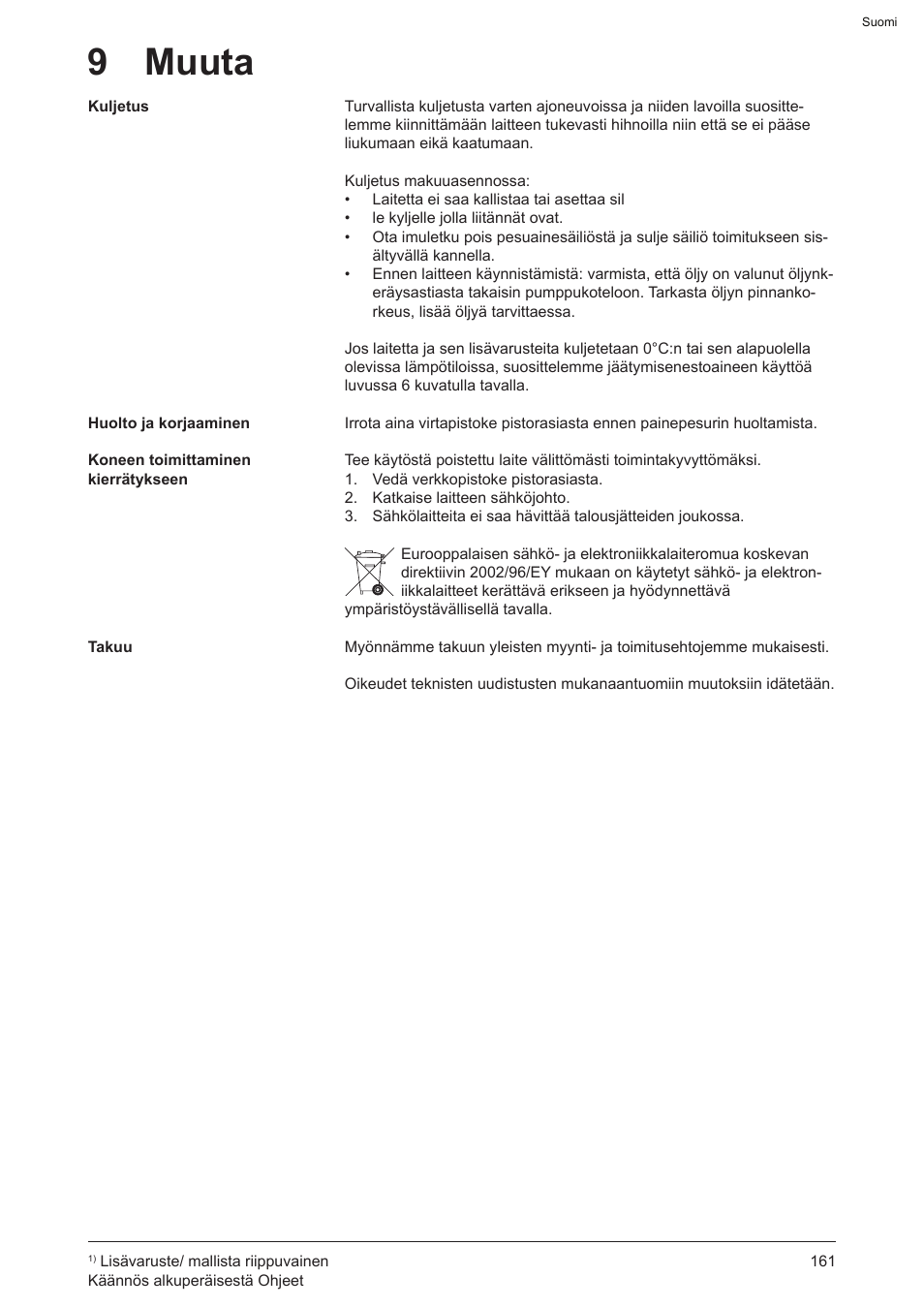 9 muuta | Graco AquaMax-E 3050 User Manual | Page 161 / 396
