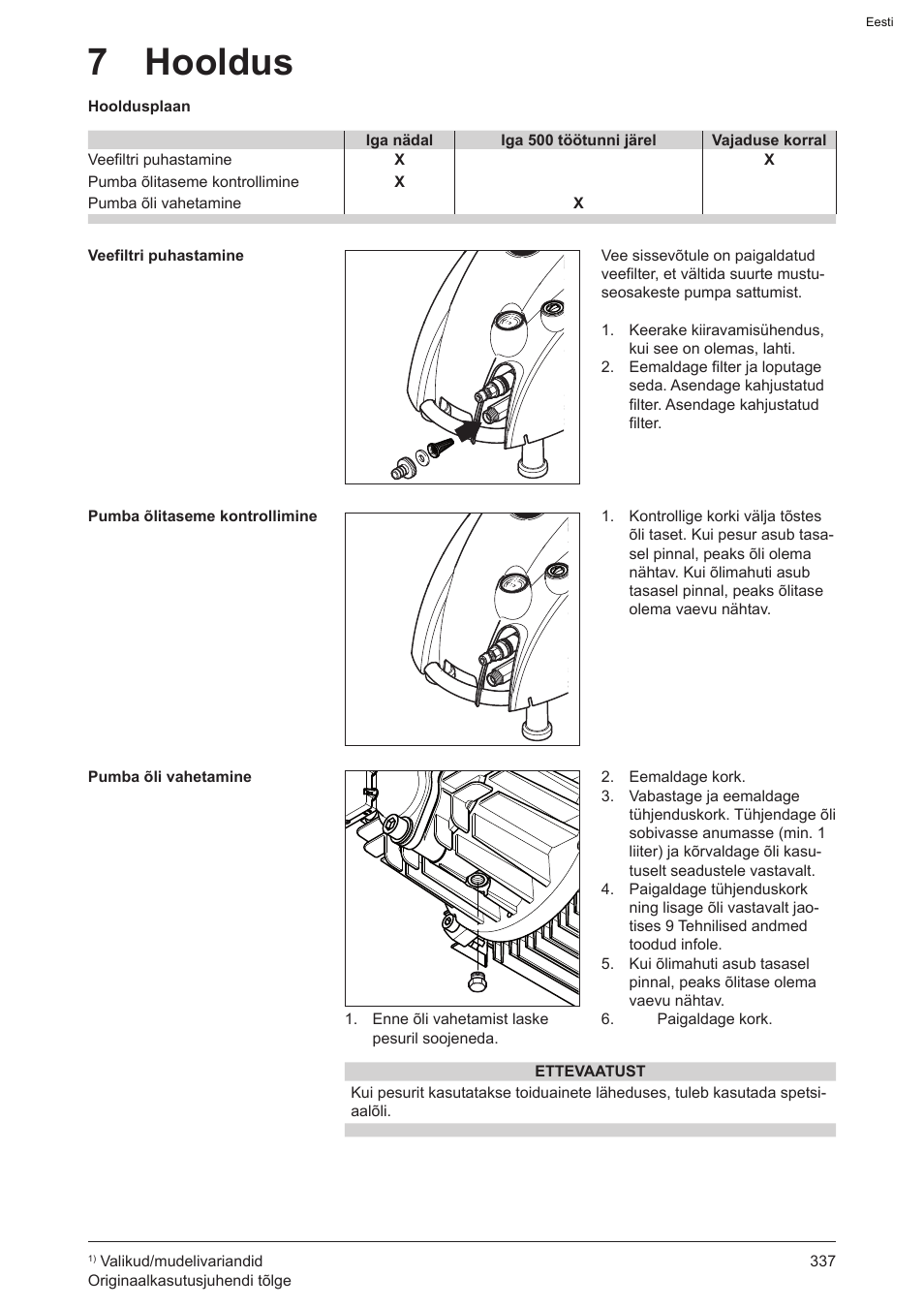 7 hooldus | Graco AquaMax-E 3050 User Manual | Page 337 / 396