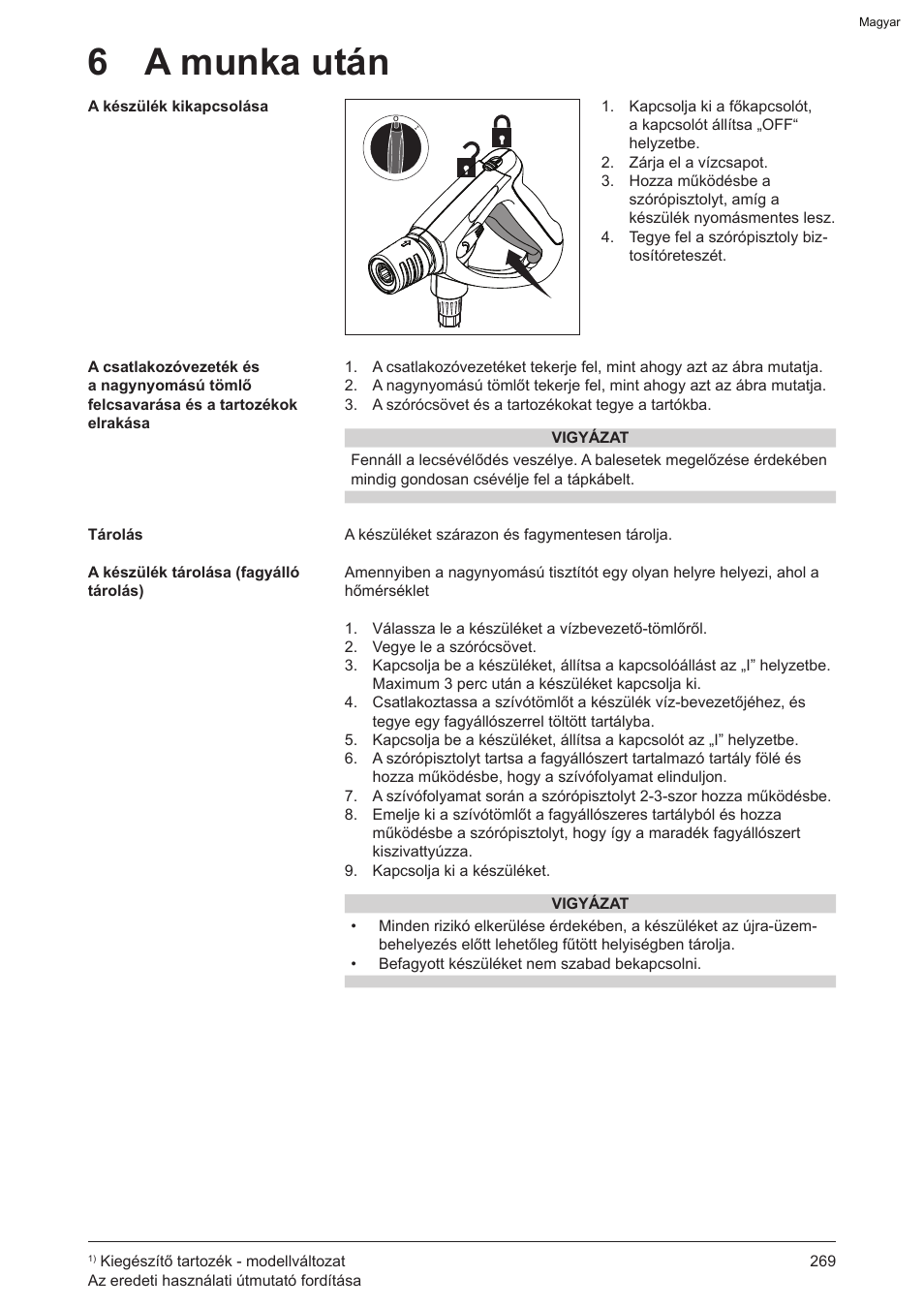 6 a munka után | Graco AquaMax 2335E User Manual | Page 269 / 376