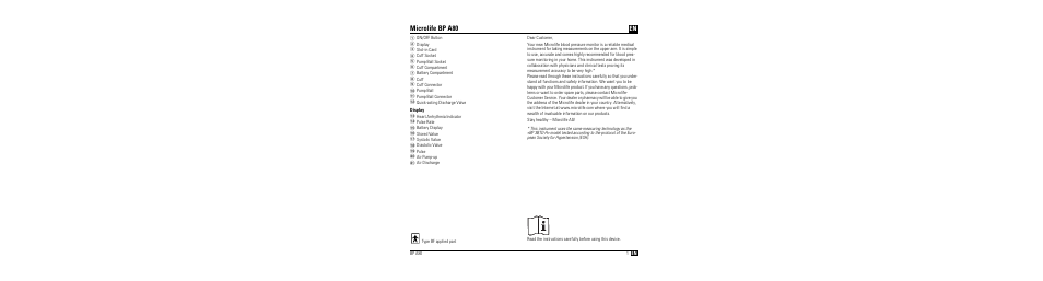 Microlife bp a80 | Microlife BP A80 User Manual | Page 3 / 107