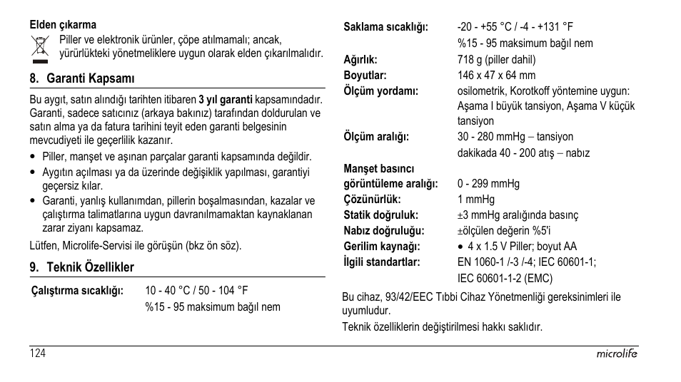 Microlife BP A90 User Manual | Page 126 / 153