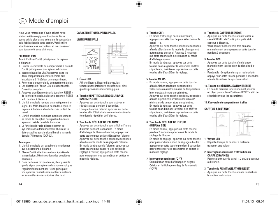 Mode d‘emploi | Hama EWS-880 User Manual | Page 8 / 38