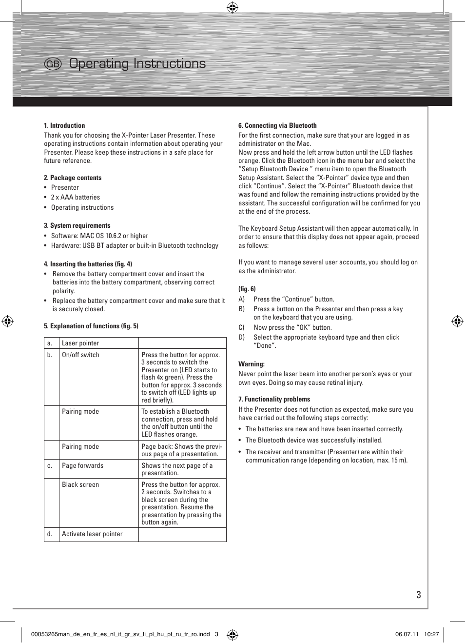 Goperating instructions | Hama X-Pointer bluetooth presenter User Manual | Page 6 / 21