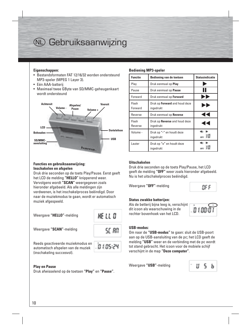 O gebruiksaanwijzing | Hama Card Reader with MP3 Player User Manual | Page 11 / 40