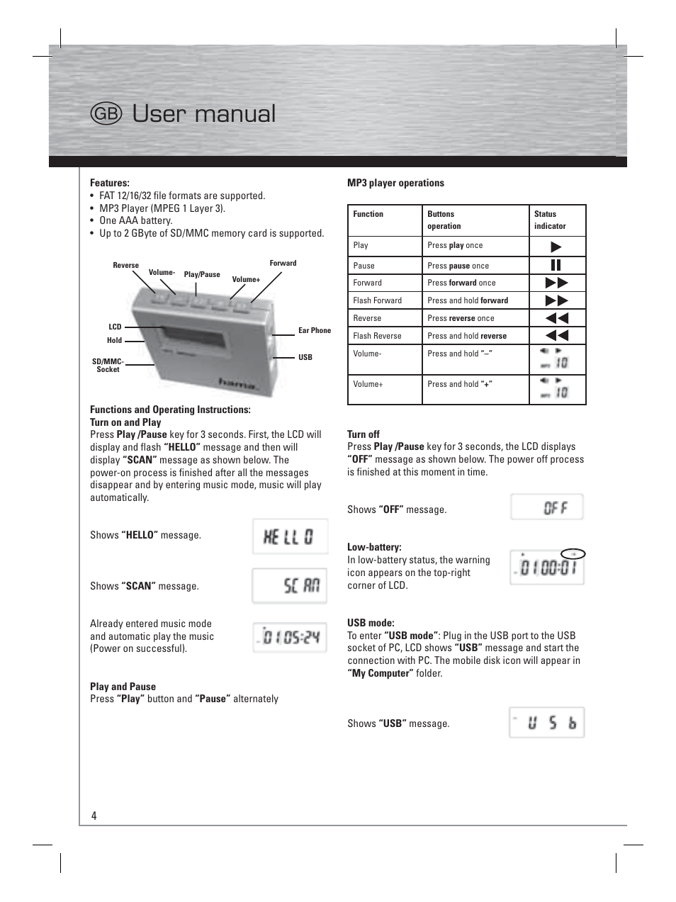 G user manual | Hama Card Reader with MP3 Player User Manual | Page 5 / 40