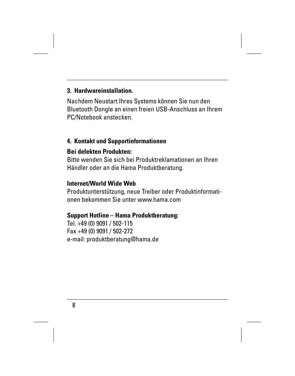 Hama Nano Bluetooth USB Adapter User Manual | Page 9 / 106