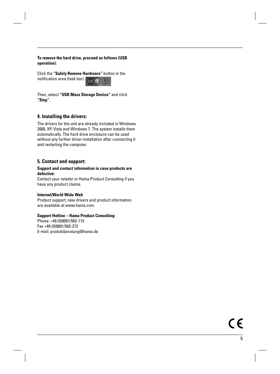 Hama SATA HDD Docking Station User Manual | Page 6 / 38