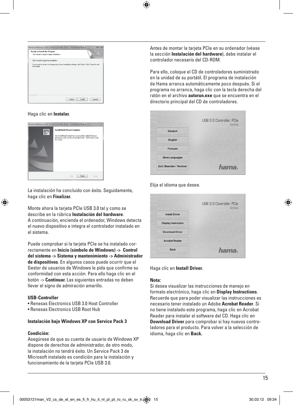 Hama USB 3.0 Controller PCIe User Manual | Page 15 / 72