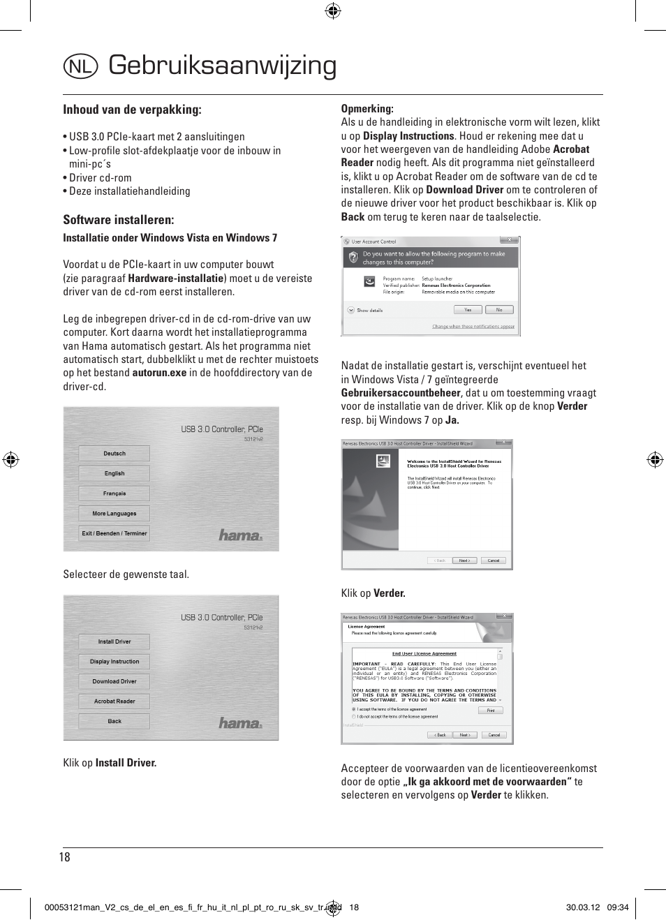 Ogebruiksaanwijzing | Hama USB 3.0 Controller PCIe User Manual | Page 18 / 72