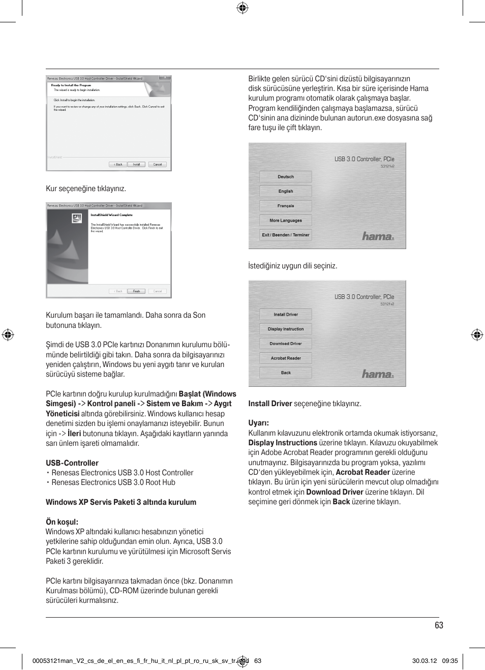 Hama USB 3.0 Controller PCIe User Manual | Page 63 / 72