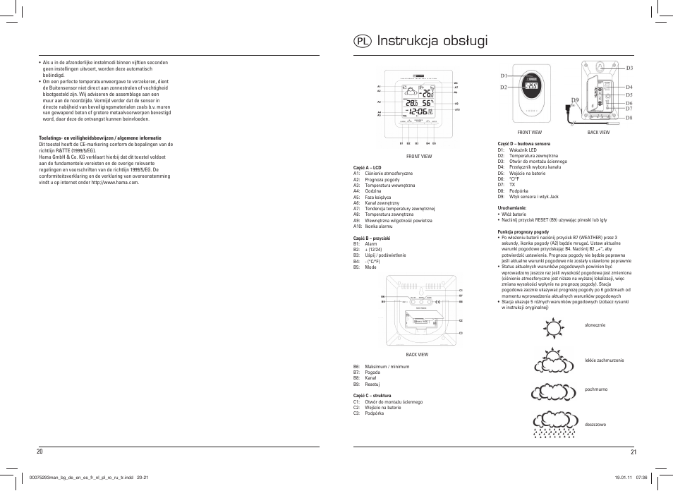 Qinstrukcja obsługi | Hama EWS-500 User Manual | Page 11 / 19
