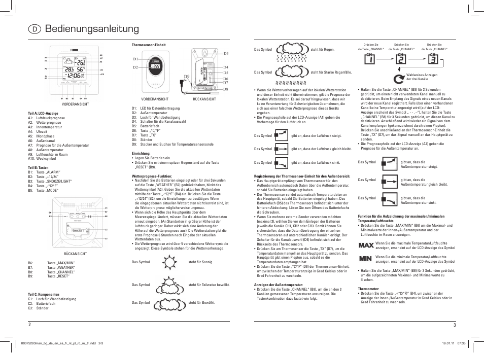D bedienungsanleitung | Hama EWS-500 User Manual | Page 2 / 19