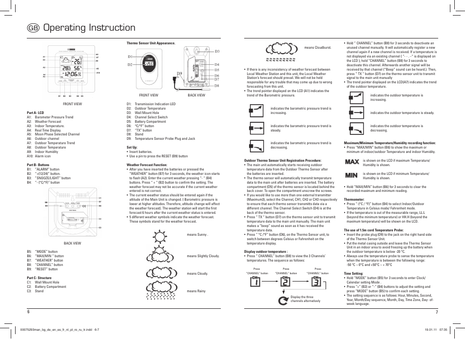 G operating instruction | Hama EWS-500 User Manual | Page 4 / 19