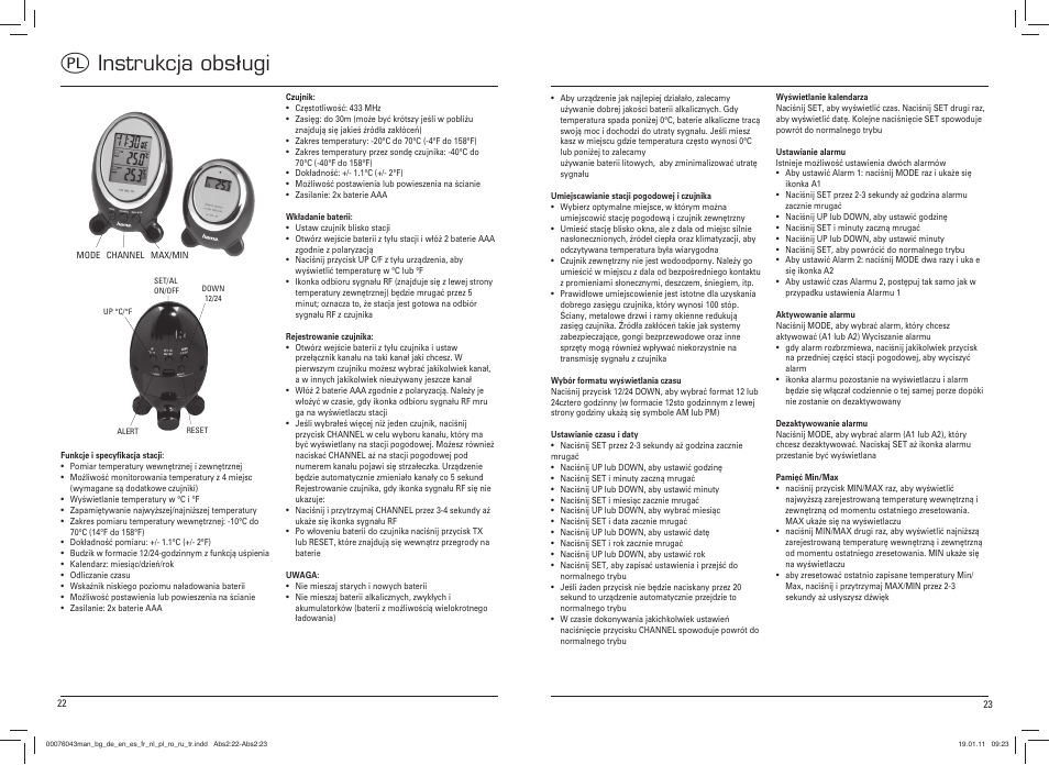 Q instrukcja obsługi | Hama EWS-100 User Manual | Page 12 / 19