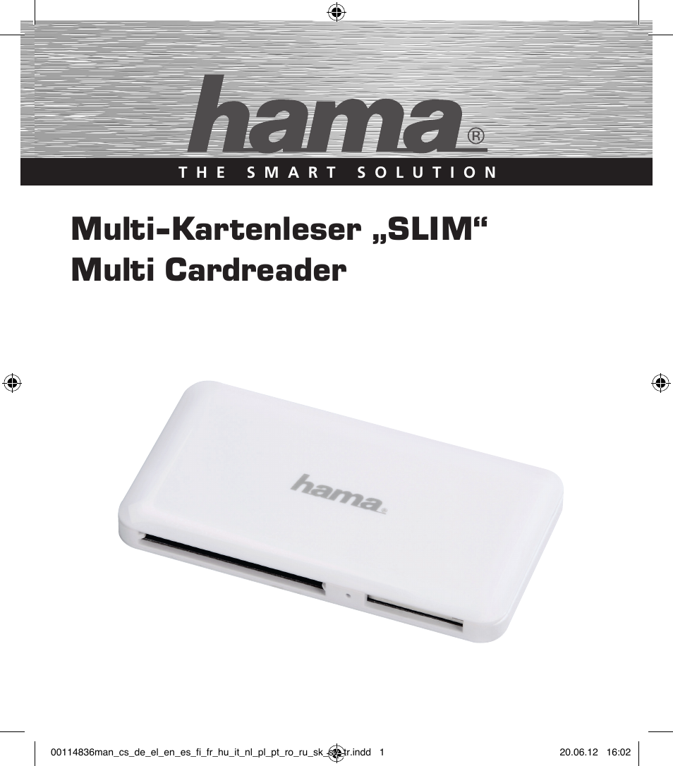 Hama Card Reader SuperSpeed Slim User Manual | 70 pages