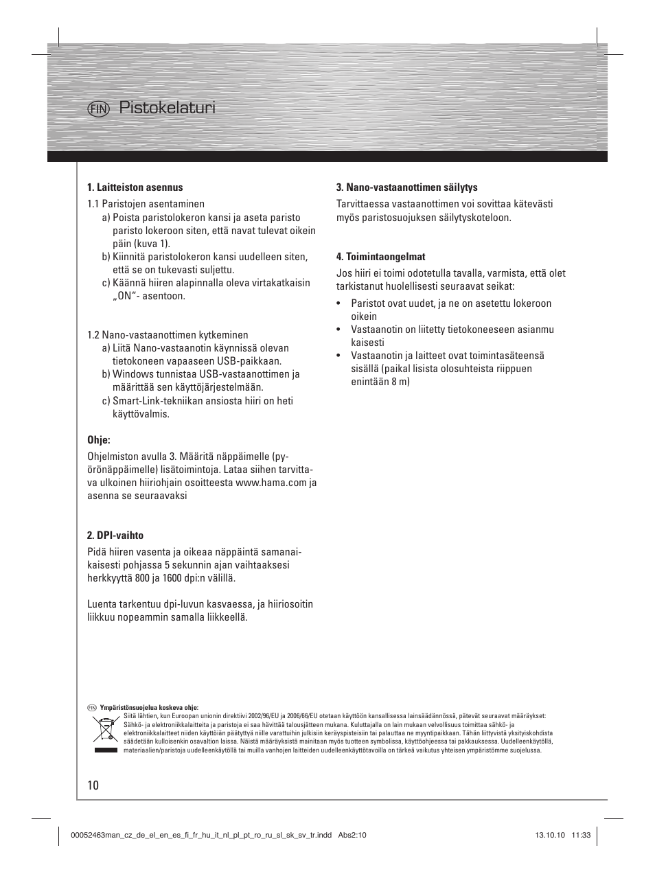 Mpistokelaturi | Hama M640 User Manual | Page 13 / 21