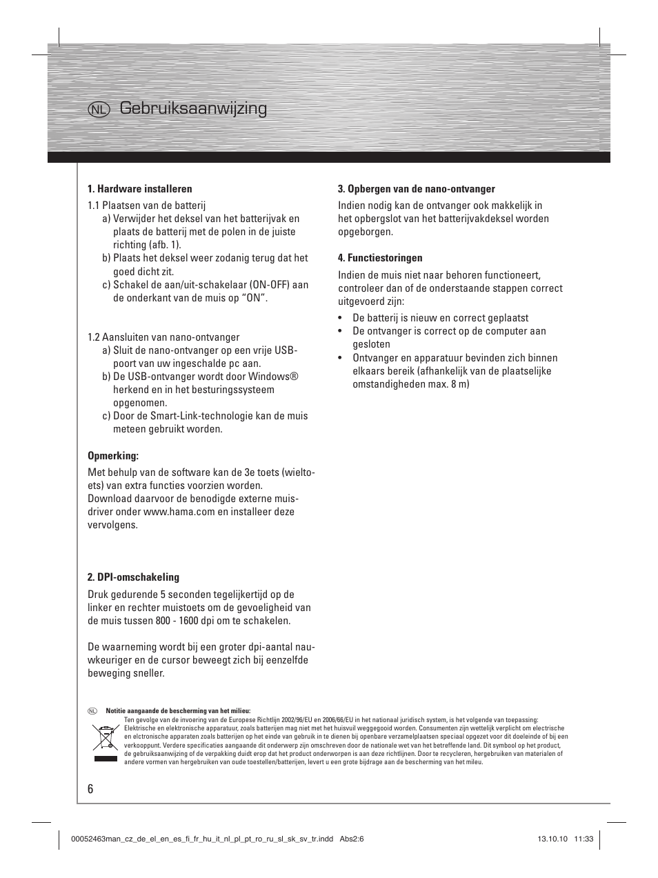 Ogebruiksaanwijzing | Hama M640 User Manual | Page 9 / 21