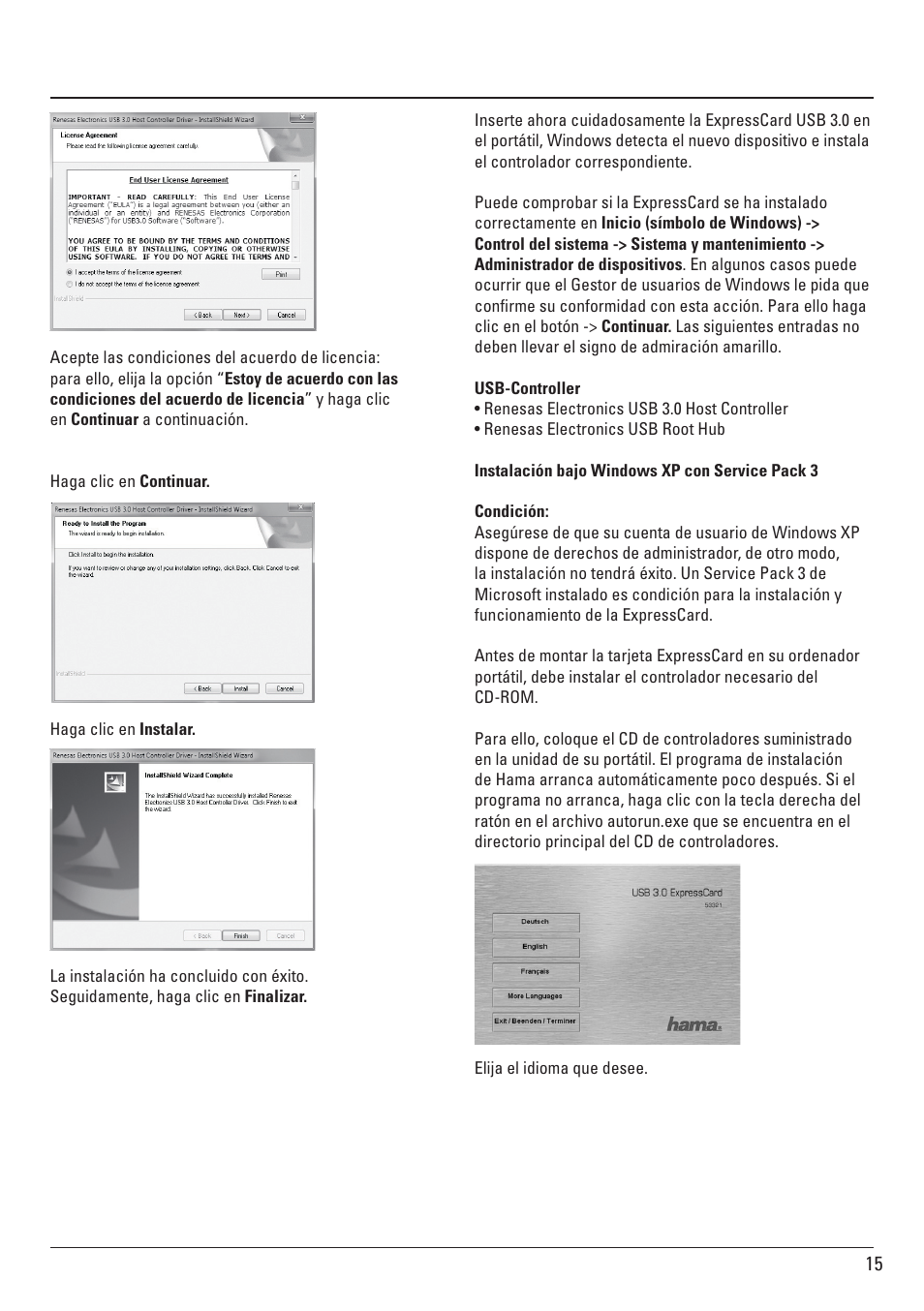 Hama ExpressCard USB 3.0 User Manual | Page 15 / 72