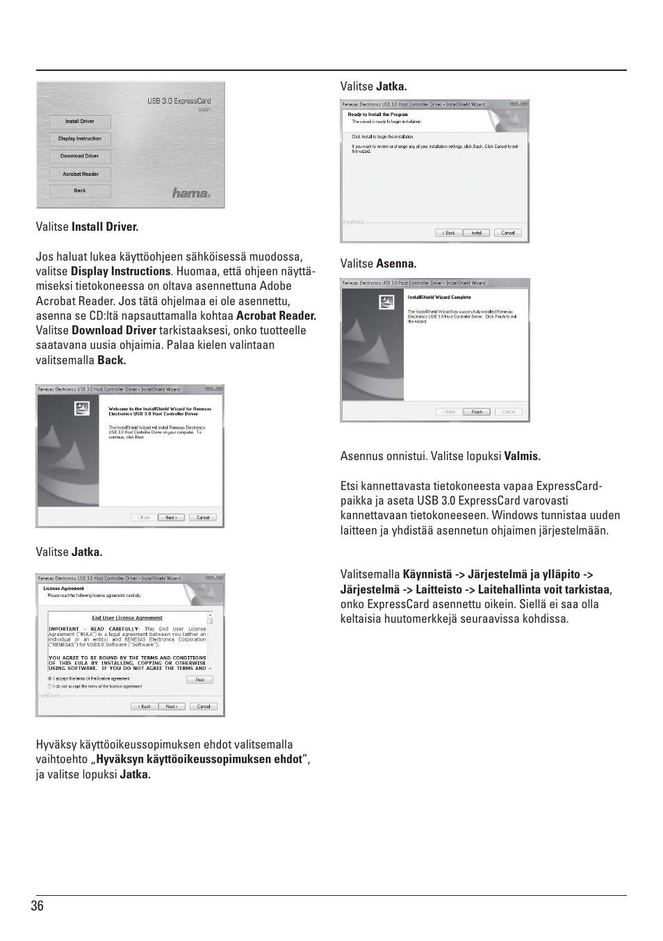 Hama ExpressCard USB 3.0 User Manual | Page 36 / 72