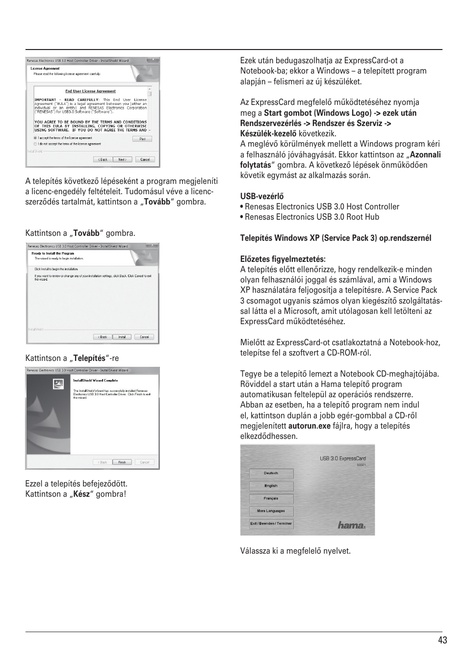 Hama ExpressCard USB 3.0 User Manual | Page 43 / 72