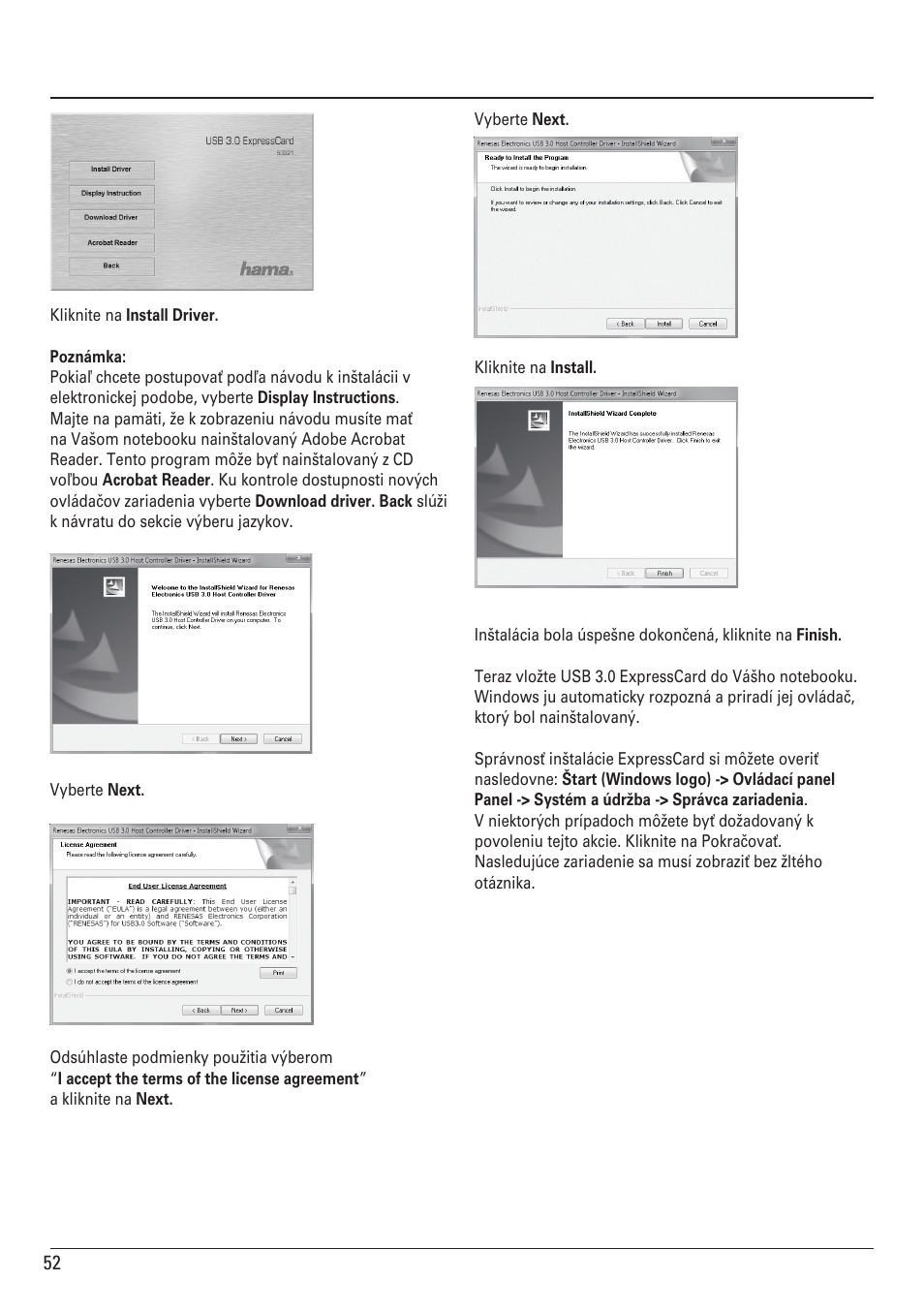 Hama ExpressCard USB 3.0 User Manual | Page 52 / 72